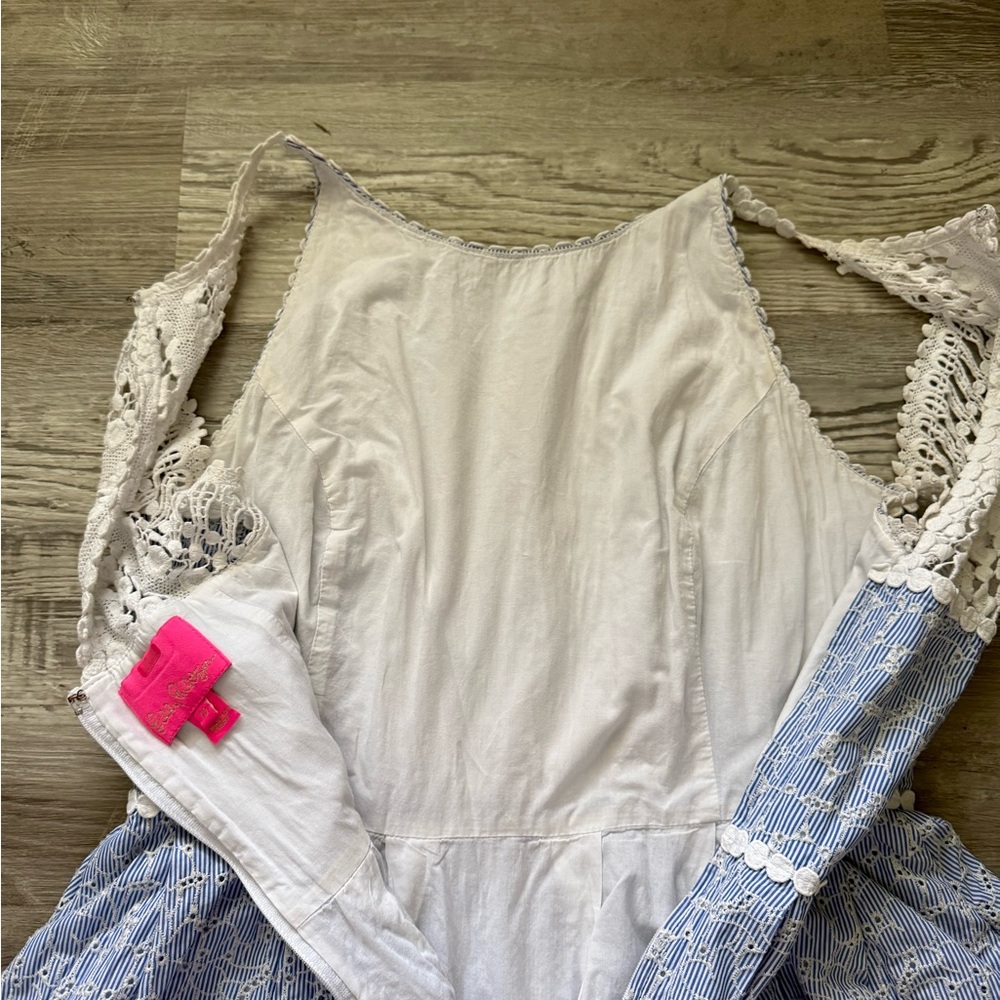 Lilly Pulitzer Light Blue Eyelet Halter Mini Dress - Picture 12 of 15